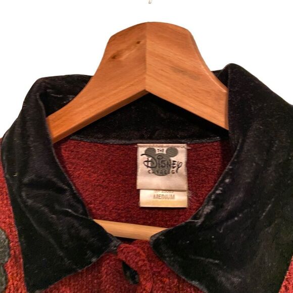 Vintage Disney Store Parks Mickey Mouse Floral Print Cardigan Sweater in Size M - Picture 6 of 7